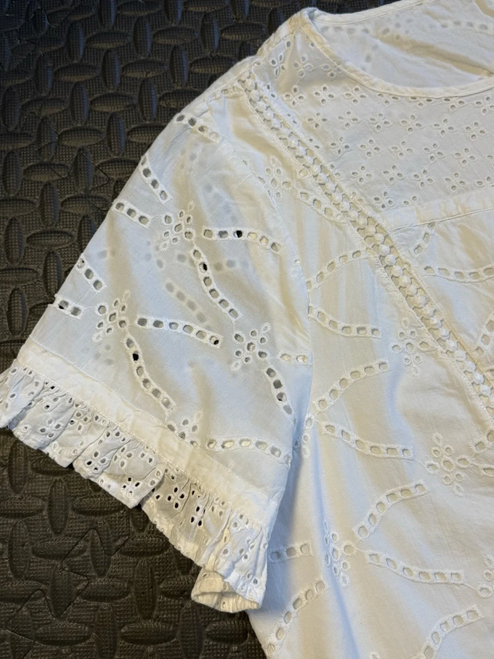 Lane Bryant White Cotton Eyelet Blouse Plus Size 20